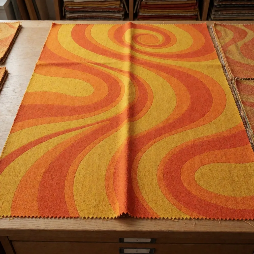 Textil- und Stoffmuster der 1960er und 1970er Jahre