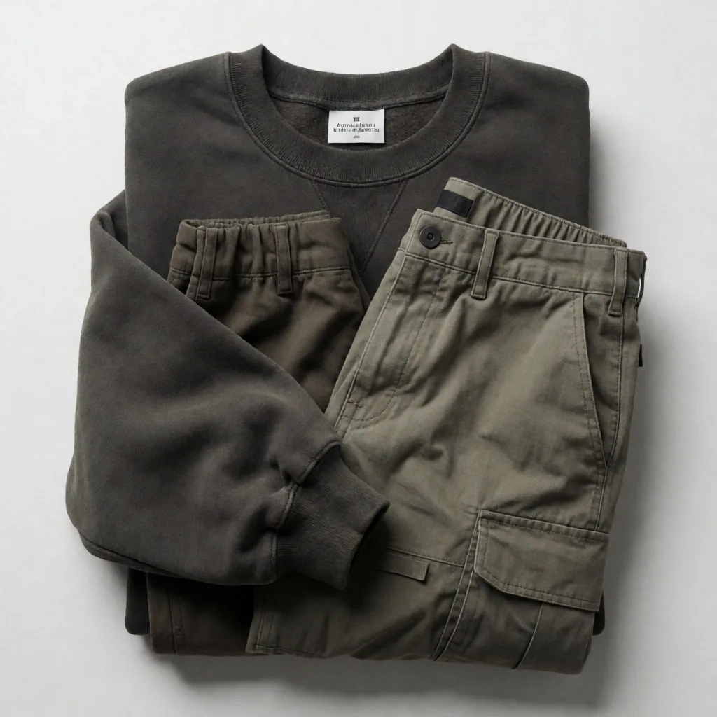 Flachaufnahme von Streetwear-Kleidungsstücken